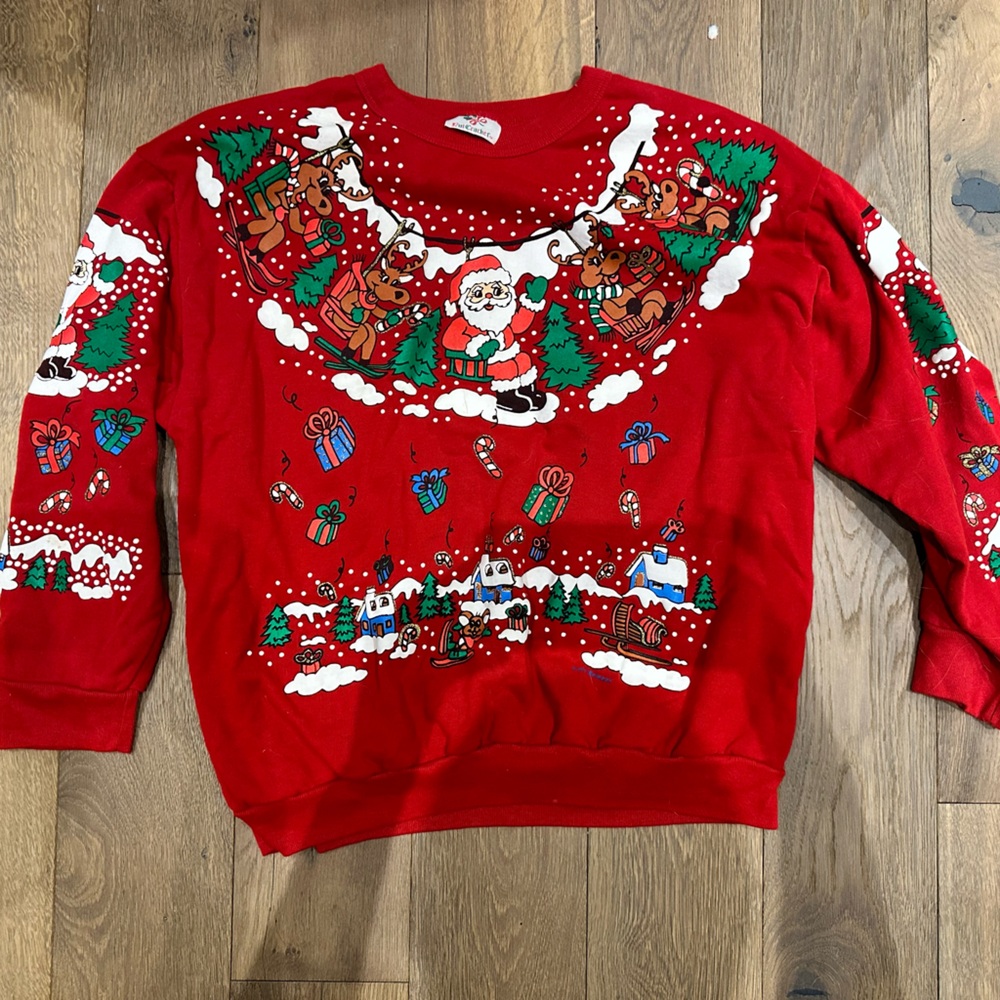 Vintage Christmas Sweatshirt Size Large Excellent Condition
